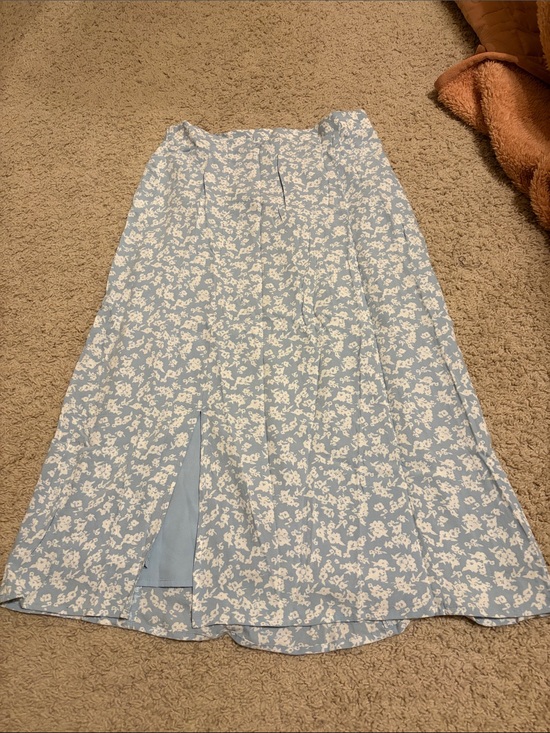 dip Dresses & Skirts - Light Blue Floral Midi Skirt